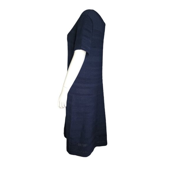 LANE BRYANT Solid All Dark Blue Open Knit Pullover Dress Womens Size 14/16 - Picture 2 of 7